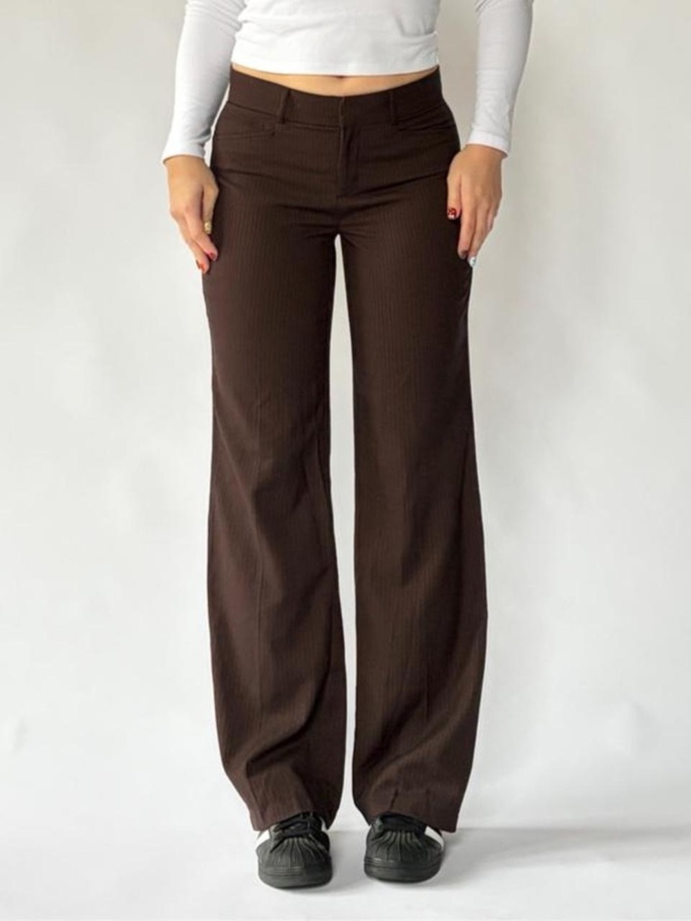 Low Rise Brown Trousers Flare Dockers 6 Short